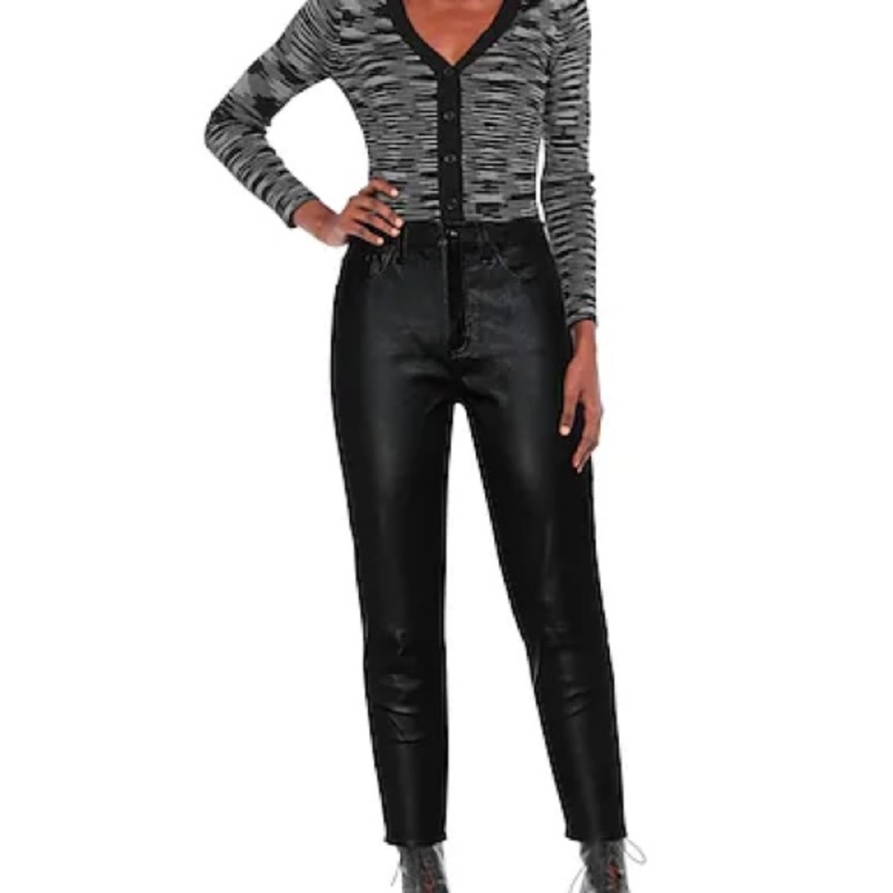 Rag & Bone 100% Lambskin Leather Pants | Size 23 | Black Straight Crop - Picture 7 of 8